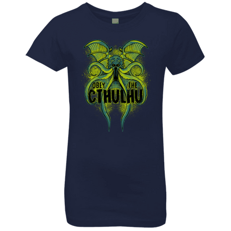 T-Shirts Midnight Navy / YXS Obey the Cthulhu Neon Girls Premium T-Shirt