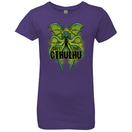 T-Shirts Purple Rush / YXS Obey the Cthulhu Neon Girls Premium T-Shirt