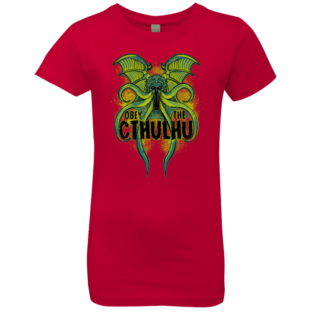 T-Shirts Red / YXS Obey the Cthulhu Neon Girls Premium T-Shirt