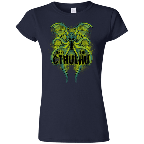 T-Shirts Navy / S Obey the Cthulhu Neon Junior Slimmer-Fit T-Shirt