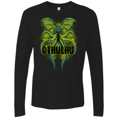 T-Shirts Black / S Obey the Cthulhu Neon Men's Premium Long Sleeve