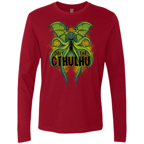 T-Shirts Cardinal / S Obey the Cthulhu Neon Men's Premium Long Sleeve