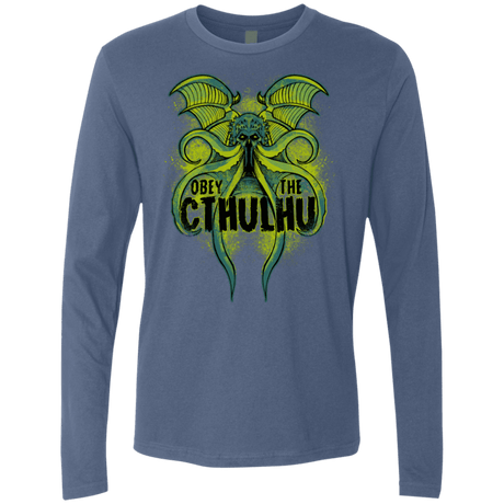 T-Shirts Indigo / S Obey the Cthulhu Neon Men's Premium Long Sleeve