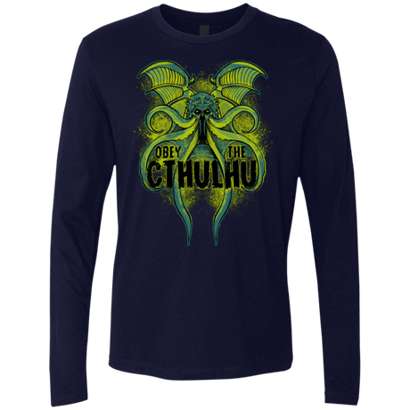 T-Shirts Midnight Navy / S Obey the Cthulhu Neon Men's Premium Long Sleeve