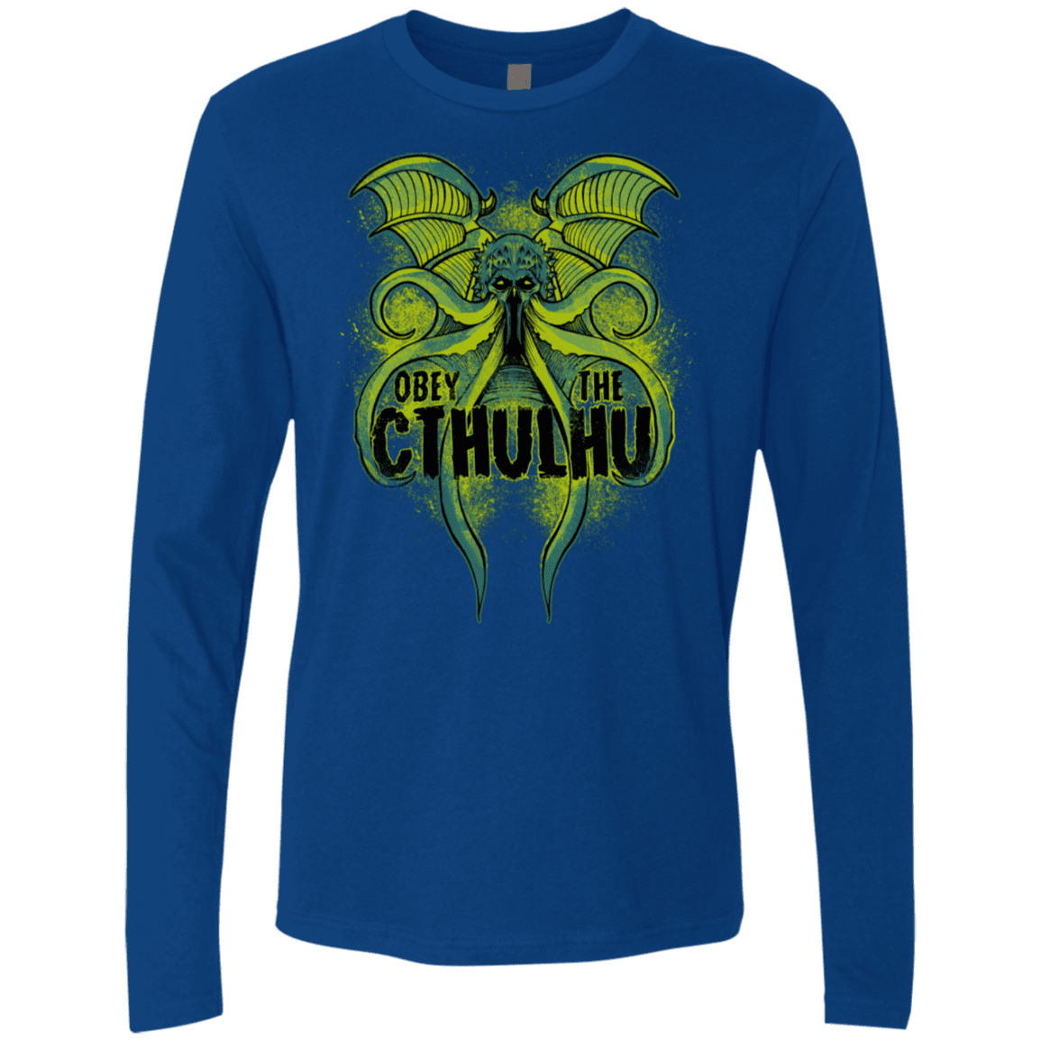 T-Shirts Royal / S Obey the Cthulhu Neon Men's Premium Long Sleeve