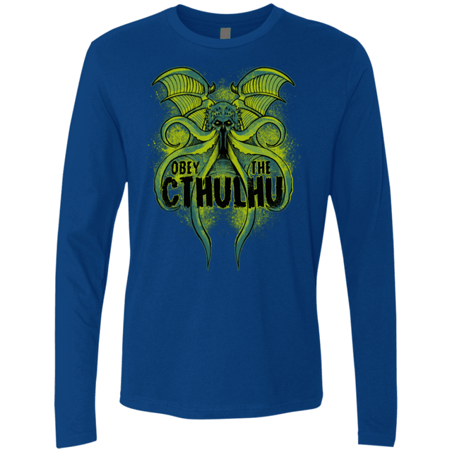 T-Shirts Royal / S Obey the Cthulhu Neon Men's Premium Long Sleeve