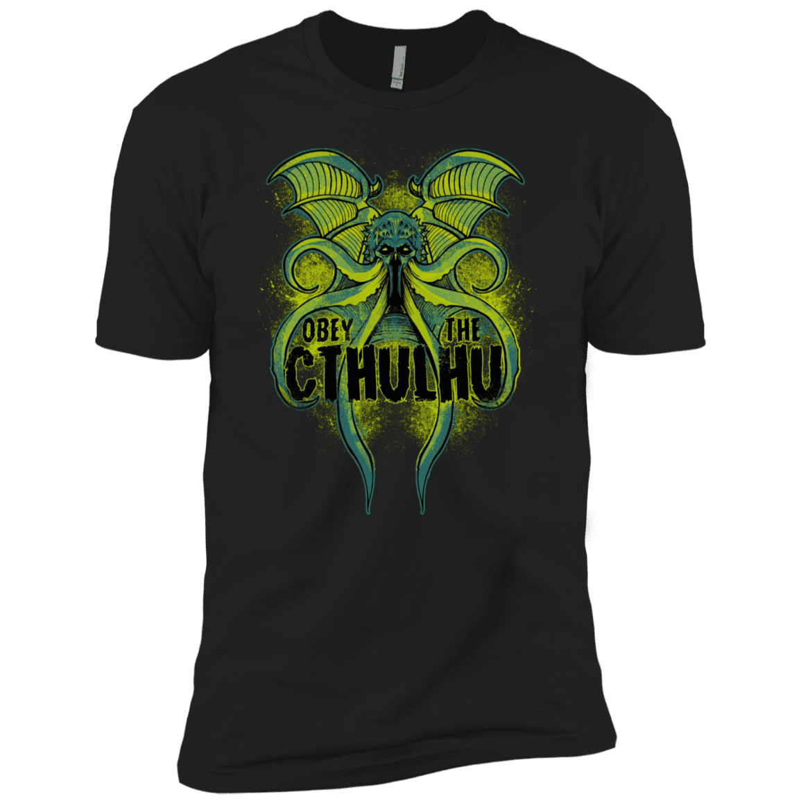 T-Shirts Black / X-Small Obey the Cthulhu Neon Men's Premium T-Shirt