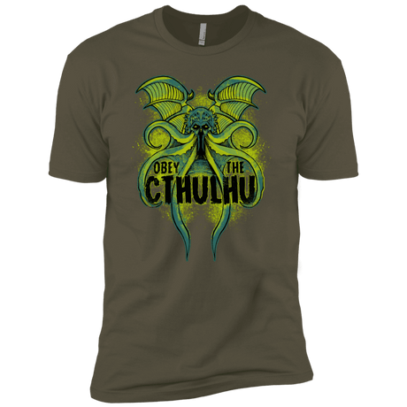 T-Shirts Military Green / X-Small Obey the Cthulhu Neon Men's Premium T-Shirt