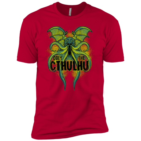 T-Shirts Red / X-Small Obey the Cthulhu Neon Men's Premium T-Shirt