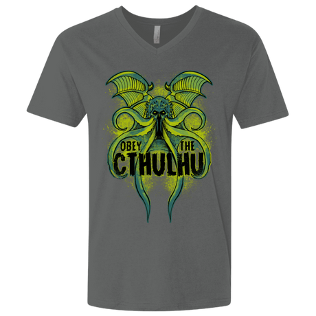 T-Shirts Heavy Metal / X-Small Obey the Cthulhu Neon Men's Premium V-Neck