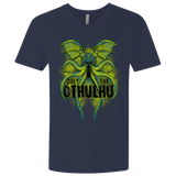 T-Shirts Midnight Navy / X-Small Obey the Cthulhu Neon Men's Premium V-Neck