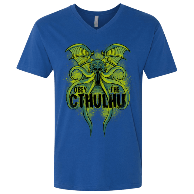 T-Shirts Royal / X-Small Obey the Cthulhu Neon Men's Premium V-Neck