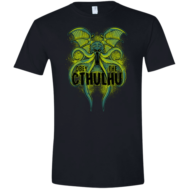 T-Shirts Black / X-Small Obey the Cthulhu Neon Men's Semi-Fitted Softstyle