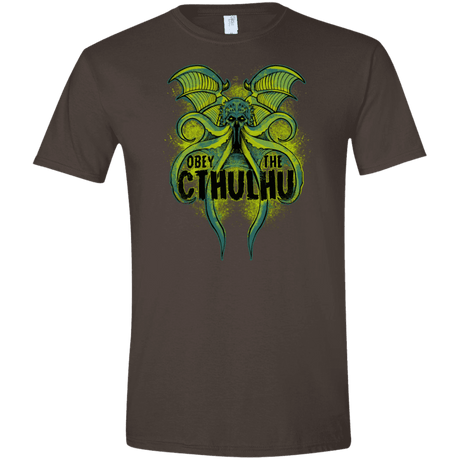 T-Shirts Dark Chocolate / S Obey the Cthulhu Neon Men's Semi-Fitted Softstyle