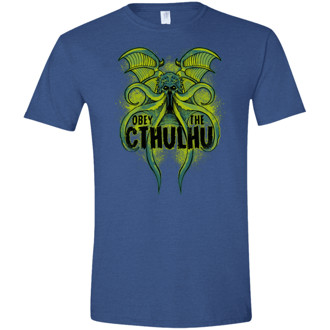 T-Shirts Heather Royal / X-Small Obey the Cthulhu Neon Men's Semi-Fitted Softstyle