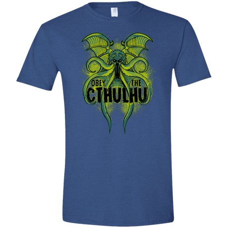 T-Shirts Heather Royal / X-Small Obey the Cthulhu Neon Men's Semi-Fitted Softstyle