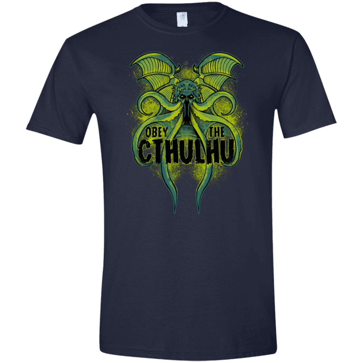 T-Shirts Navy / X-Small Obey the Cthulhu Neon Men's Semi-Fitted Softstyle