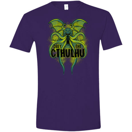 T-Shirts Purple / S Obey the Cthulhu Neon Men's Semi-Fitted Softstyle