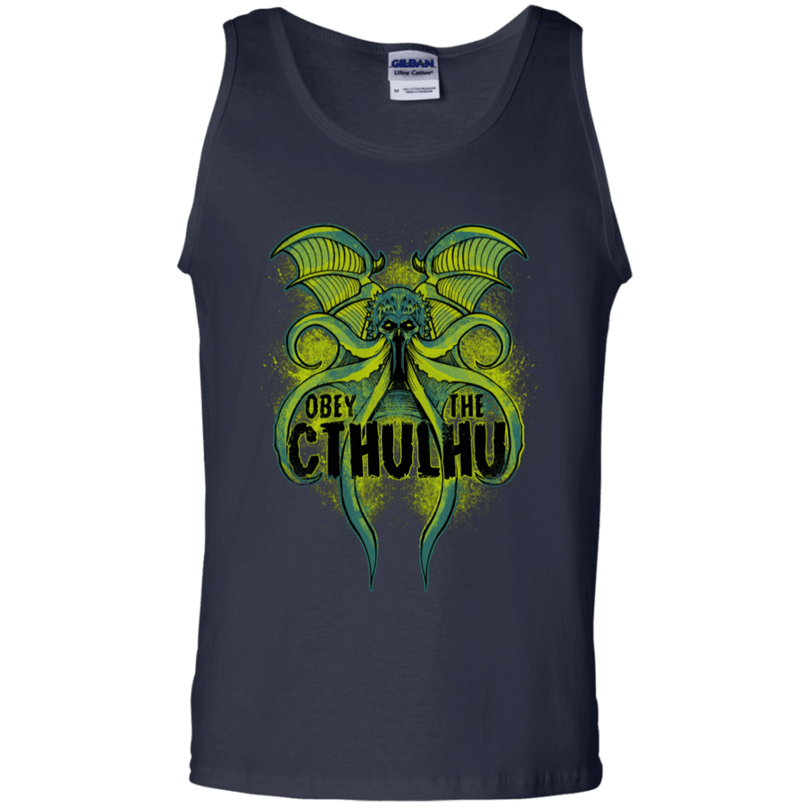 T-Shirts Navy / S Obey the Cthulhu Neon Men's Tank Top