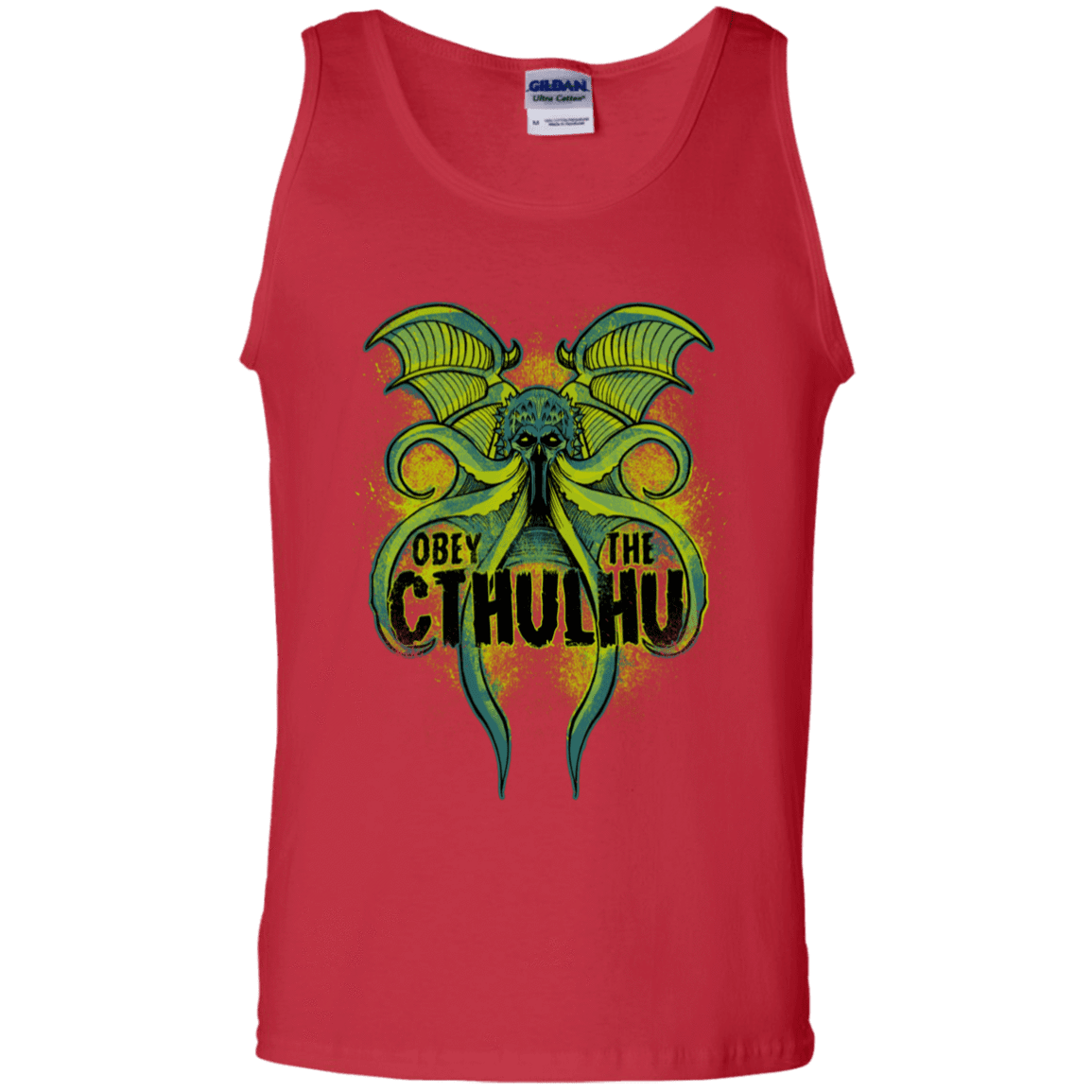 T-Shirts Red / S Obey the Cthulhu Neon Men's Tank Top