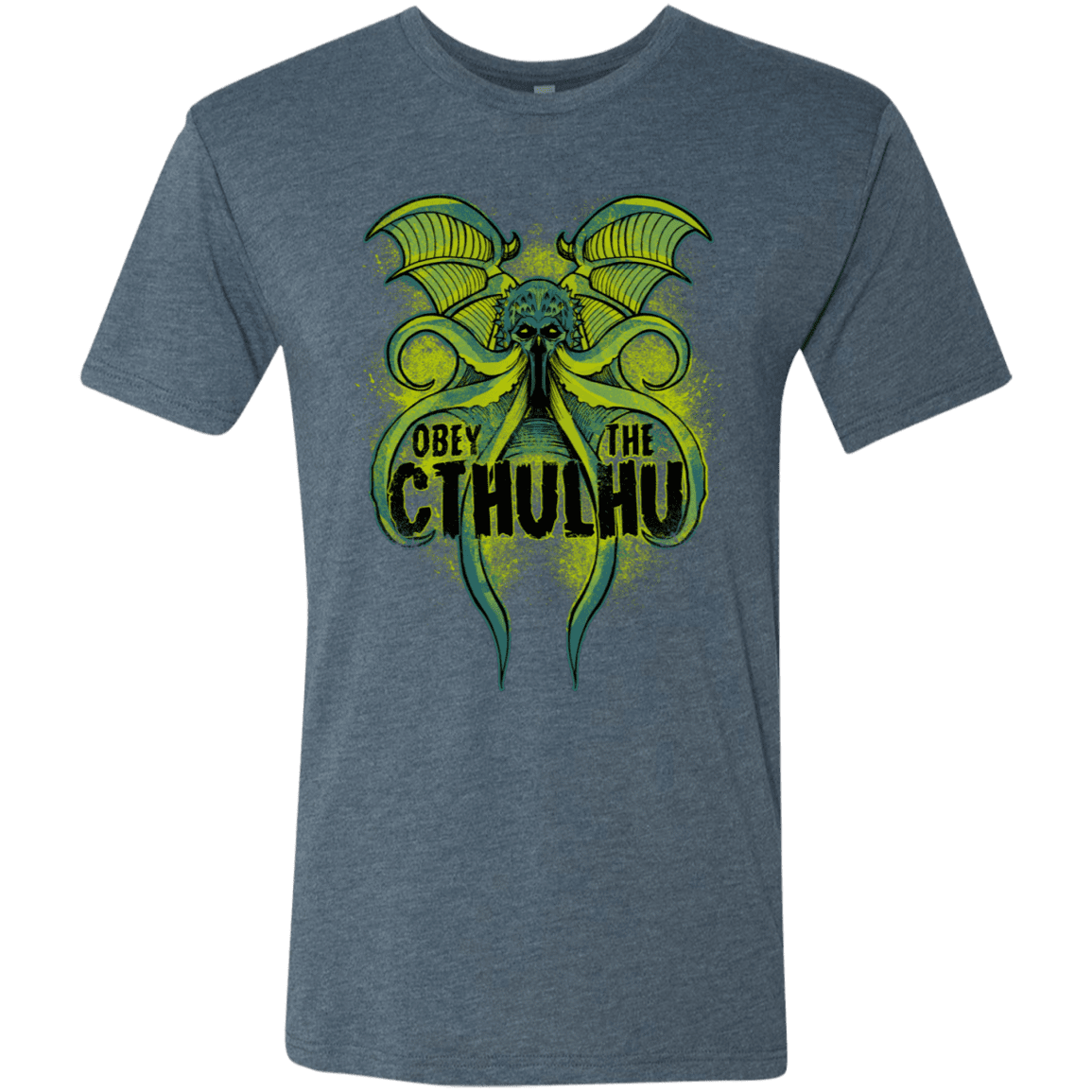 T-Shirts Indigo / S Obey the Cthulhu Neon Men's Triblend T-Shirt