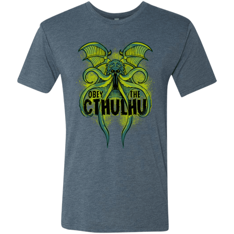 T-Shirts Indigo / S Obey the Cthulhu Neon Men's Triblend T-Shirt