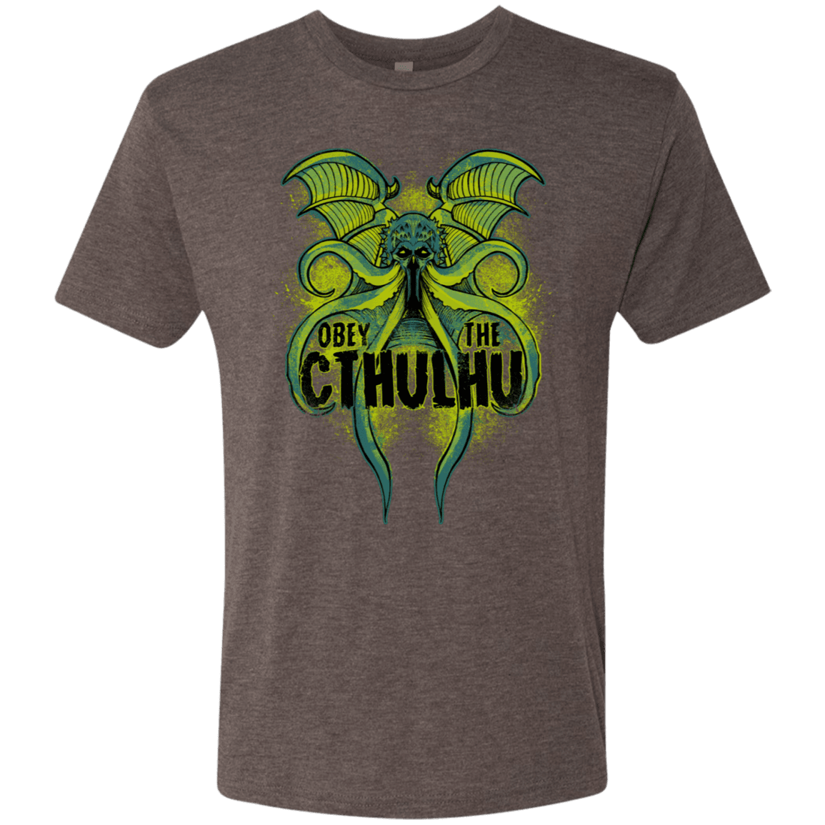 T-Shirts Macchiato / S Obey the Cthulhu Neon Men's Triblend T-Shirt