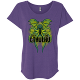 T-Shirts Purple Rush / X-Small Obey the Cthulhu Neon Triblend Dolman Sleeve