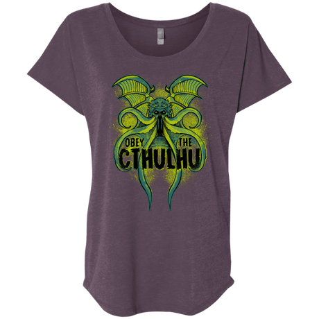 T-Shirts Vintage Purple / X-Small Obey the Cthulhu Neon Triblend Dolman Sleeve