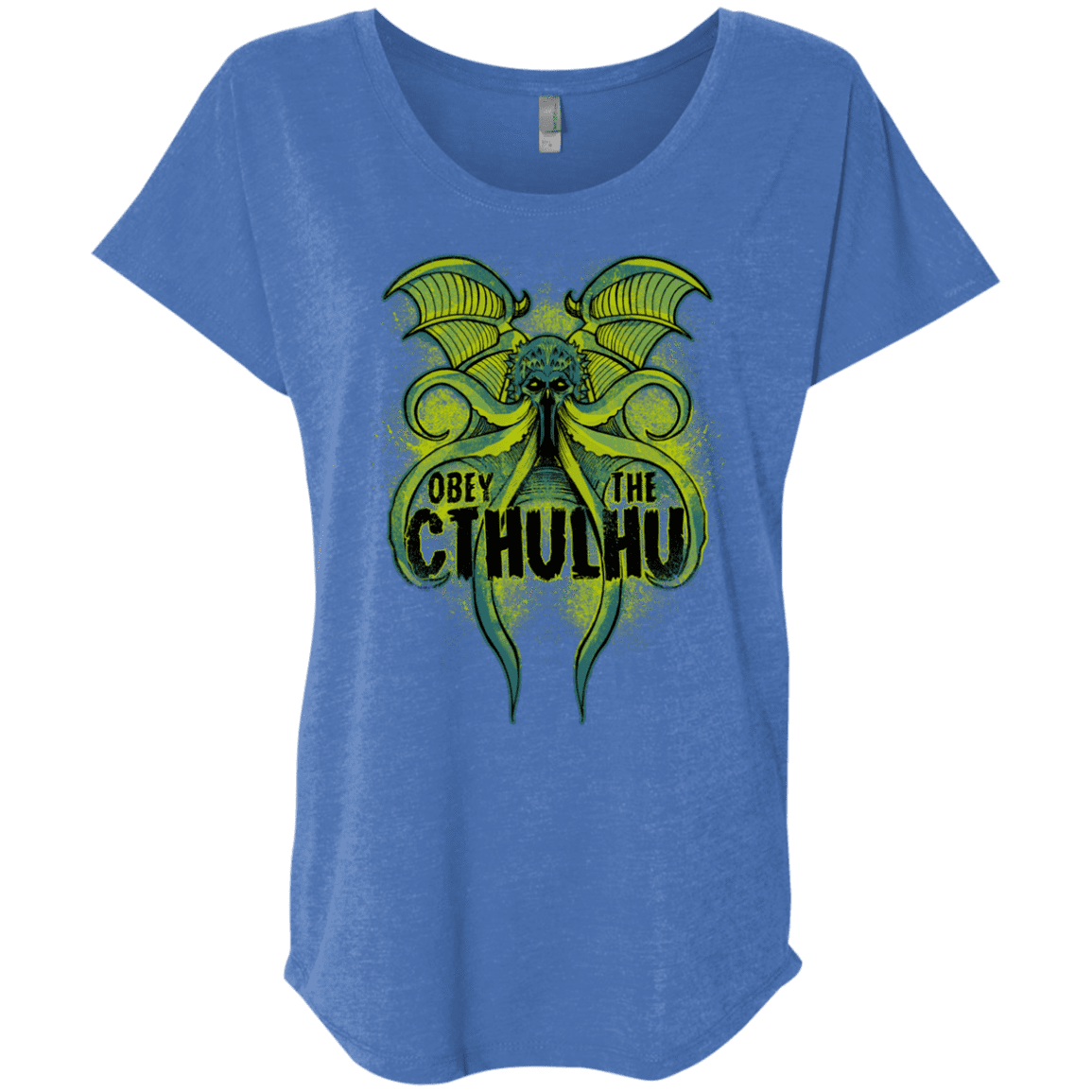 T-Shirts Vintage Royal / X-Small Obey the Cthulhu Neon Triblend Dolman Sleeve