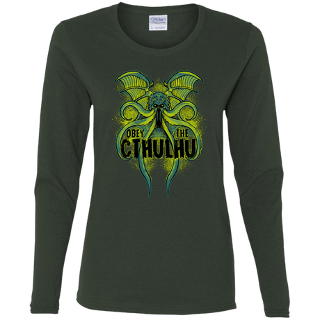 T-Shirts Forest / S Obey the Cthulhu Neon Women's Long Sleeve T-Shirt