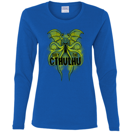 T-Shirts Royal / S Obey the Cthulhu Neon Women's Long Sleeve T-Shirt