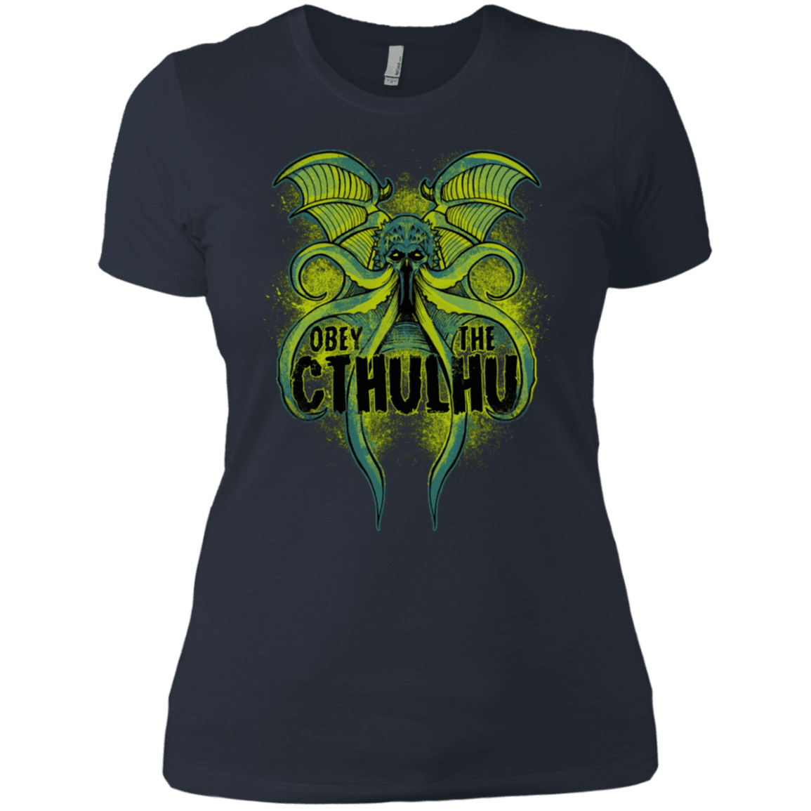T-Shirts Indigo / X-Small Obey the Cthulhu Neon Women's Premium T-Shirt