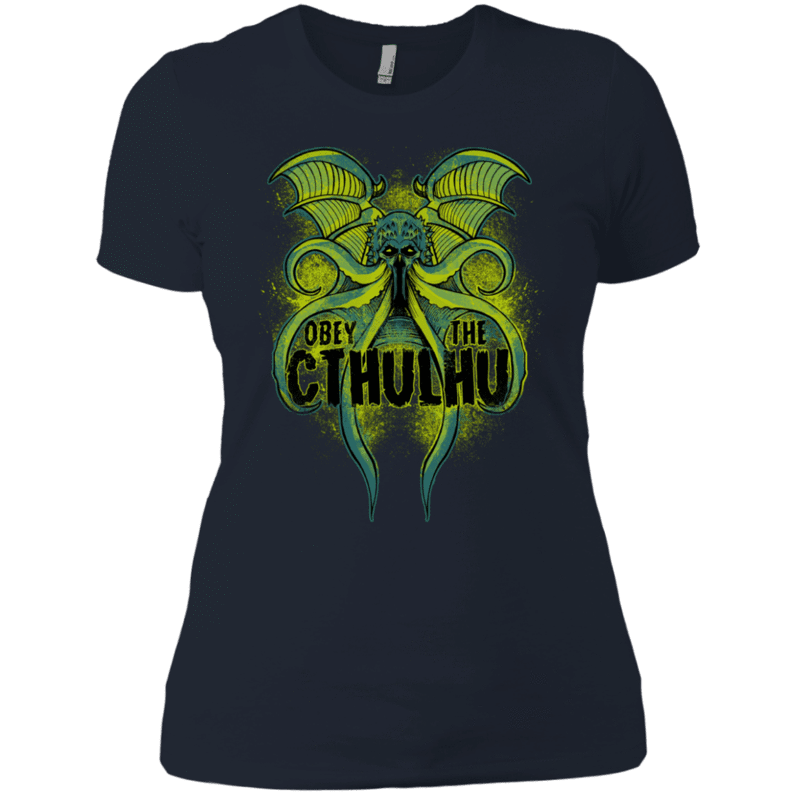T-Shirts Midnight Navy / X-Small Obey the Cthulhu Neon Women's Premium T-Shirt