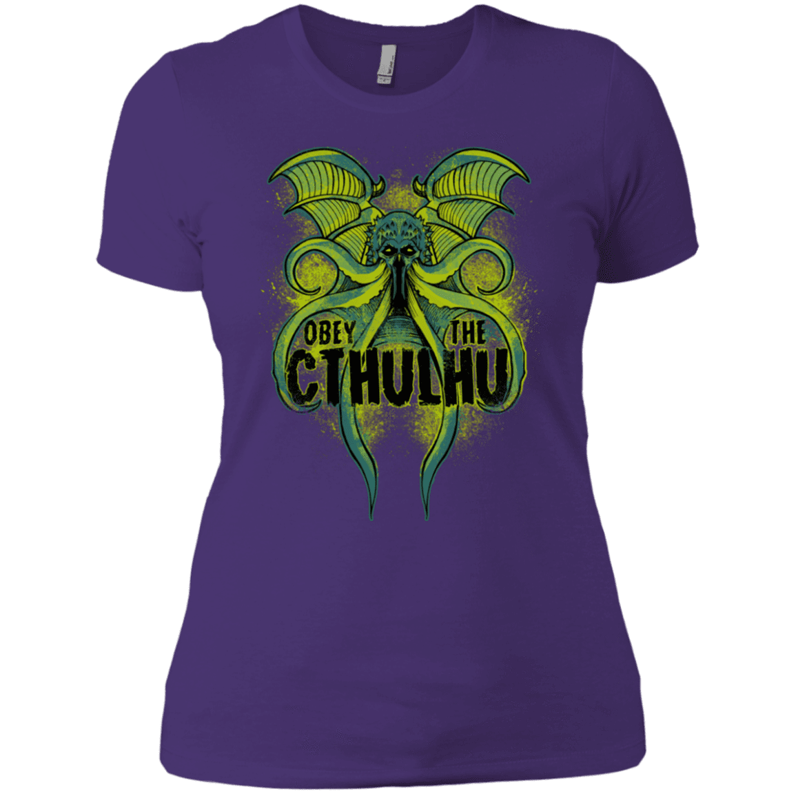T-Shirts Purple Rush/ / X-Small Obey the Cthulhu Neon Women's Premium T-Shirt