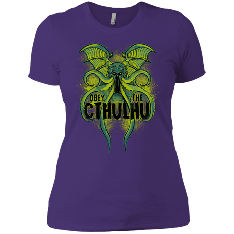 T-Shirts Purple Rush/ / X-Small Obey the Cthulhu Neon Women's Premium T-Shirt