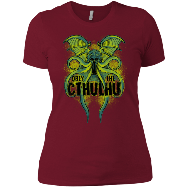 T-Shirts Scarlet / X-Small Obey the Cthulhu Neon Women's Premium T-Shirt
