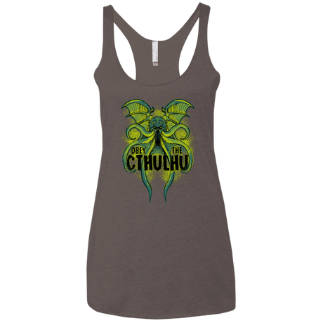 T-Shirts Macchiato / X-Small Obey the Cthulhu Neon Women's Triblend Racerback Tank