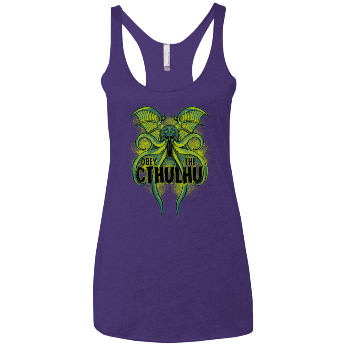 T-Shirts Purple Rush / X-Small Obey the Cthulhu Neon Women's Triblend Racerback Tank