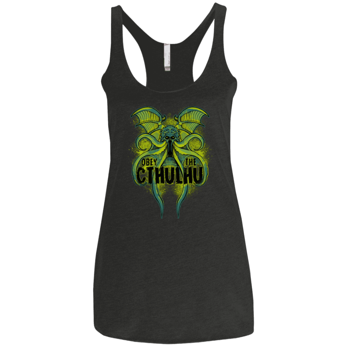 T-Shirts Vintage Black / X-Small Obey the Cthulhu Neon Women's Triblend Racerback Tank