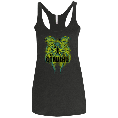 T-Shirts Vintage Black / X-Small Obey the Cthulhu Neon Women's Triblend Racerback Tank