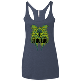 T-Shirts Vintage Navy / X-Small Obey the Cthulhu Neon Women's Triblend Racerback Tank