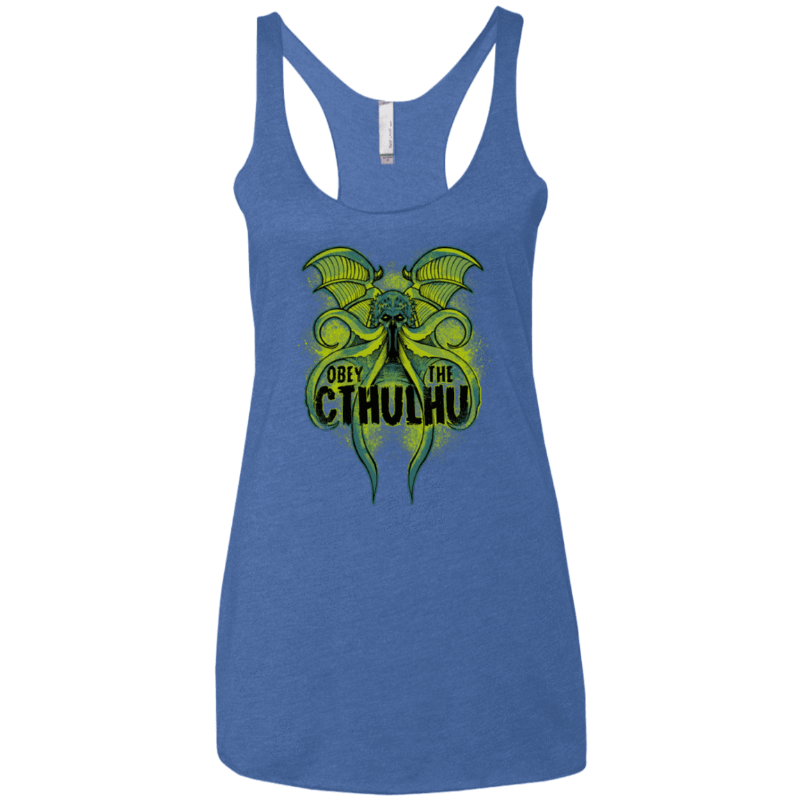 T-Shirts Vintage Royal / X-Small Obey the Cthulhu Neon Women's Triblend Racerback Tank