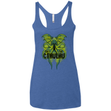 T-Shirts Vintage Royal / X-Small Obey the Cthulhu Neon Women's Triblend Racerback Tank