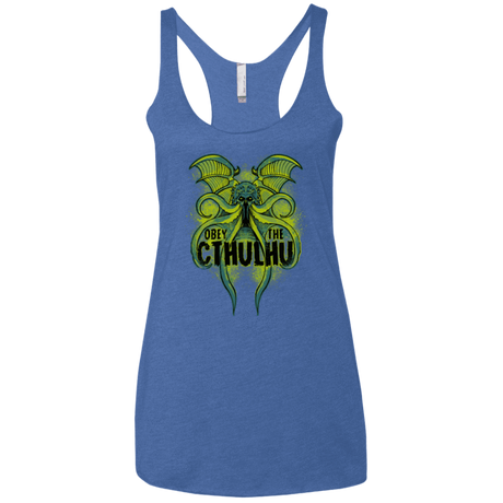 T-Shirts Vintage Royal / X-Small Obey the Cthulhu Neon Women's Triblend Racerback Tank