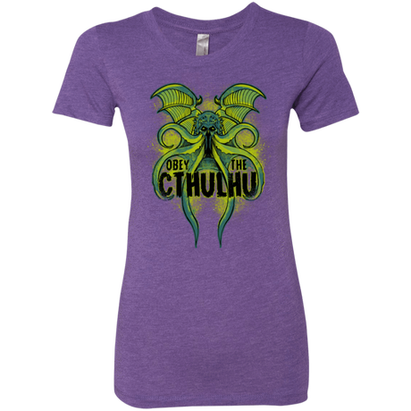 T-Shirts Purple Rush / S Obey the Cthulhu Neon Women's Triblend T-Shirt