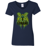 T-Shirts Navy / S Obey the Cthulhu Neon Women's V-Neck T-Shirt