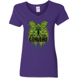 T-Shirts Purple / S Obey the Cthulhu Neon Women's V-Neck T-Shirt