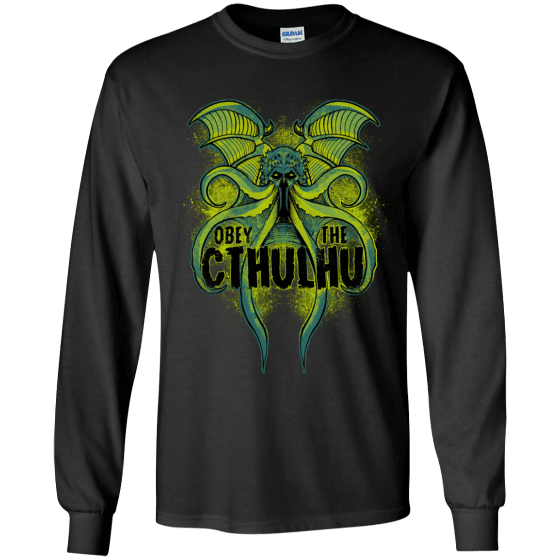 T-Shirts Black / YS Obey the Cthulhu Neon Youth Long Sleeve T-Shirt