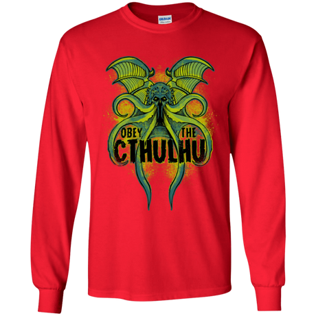 T-Shirts Red / YS Obey the Cthulhu Neon Youth Long Sleeve T-Shirt